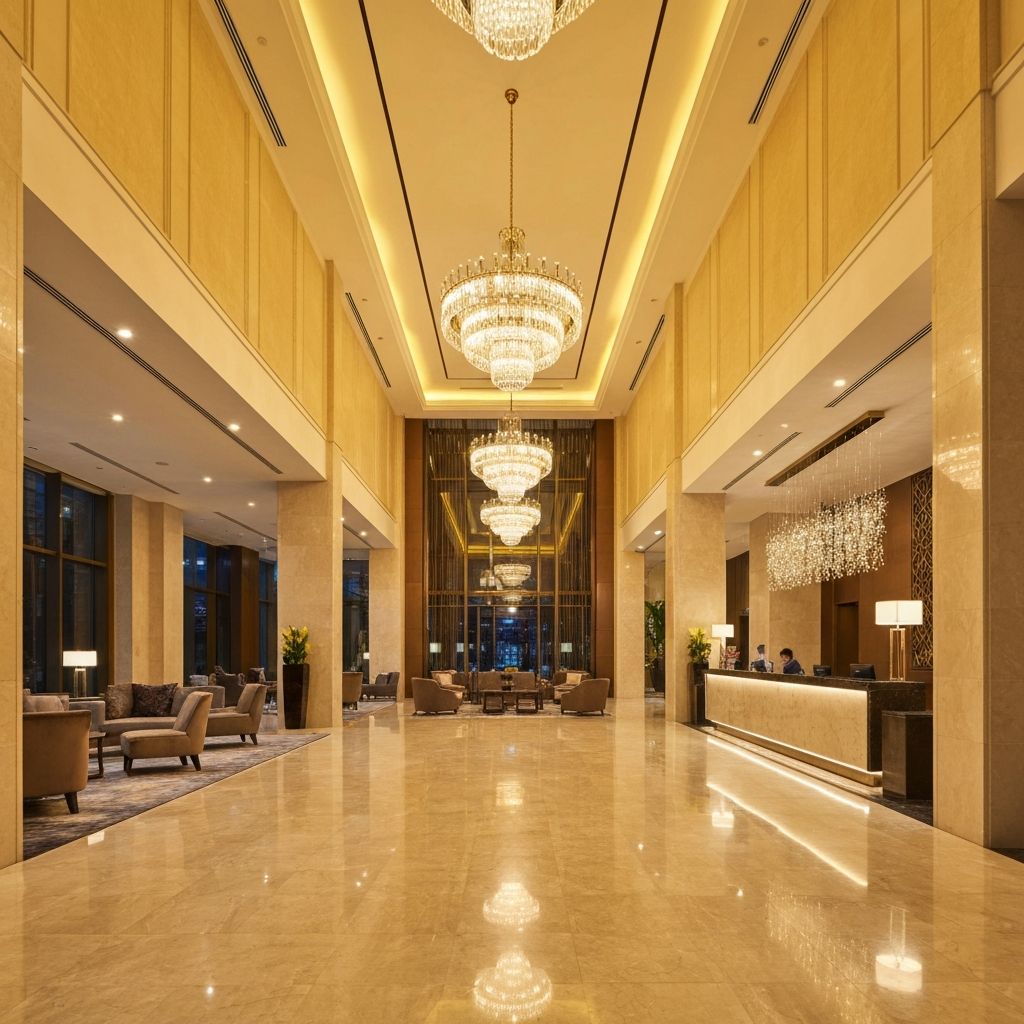 Hotel grand lobby with elegant design